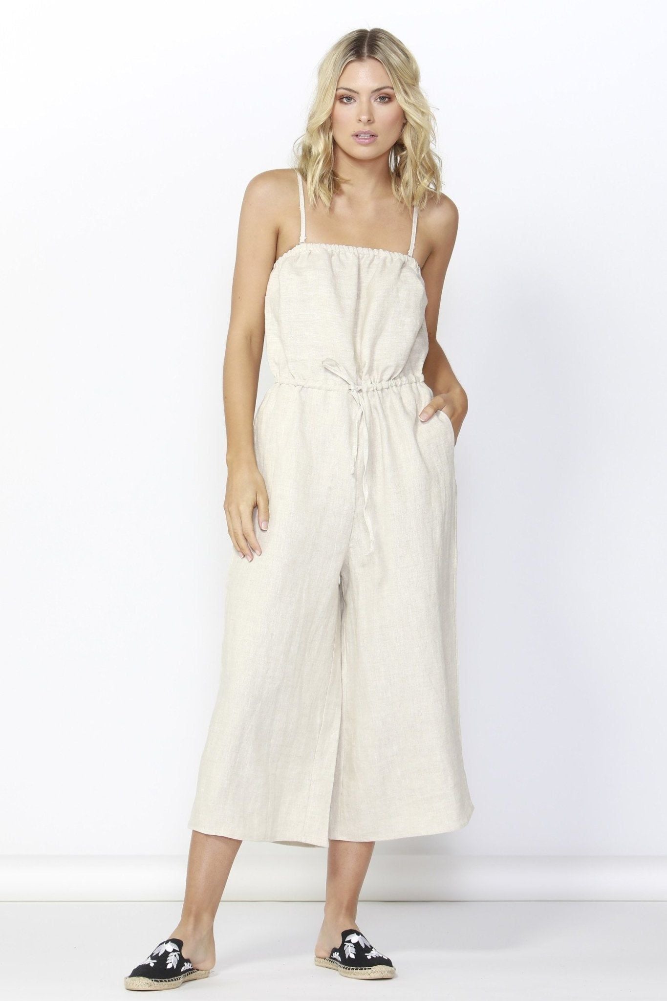 natural linen jumpsuit