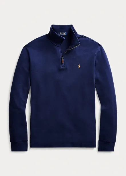 Polo Ralph Lauren Estate Rib Quarter Zip Pullover (Cruise Navy