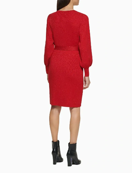 calvin klein metallic sweater dress NWT Calvin Klein Womens Metallic Midi Sweater dress with long sleeves