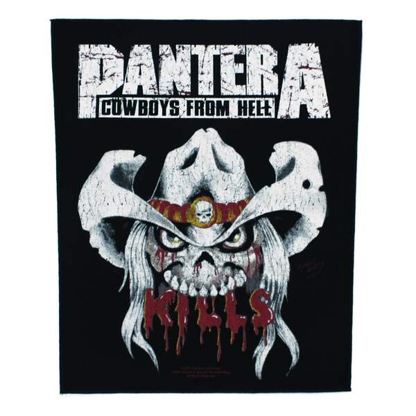Pantera Cowboys from Hell サイン入り Pantera Kills Skull Back Patch Cowboy From Hell XL DTG