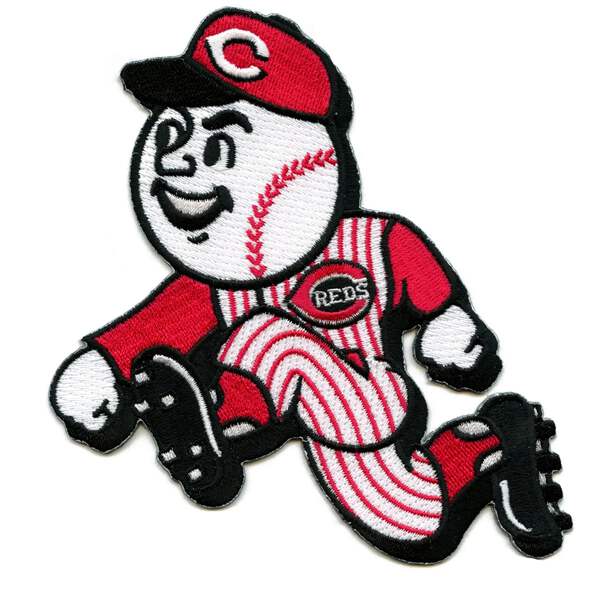 Cincinnati Reds Mascot Running Man Mr Red Sleeve Mlb Self Adhesive Sticker Patch 813300015410 Ebay