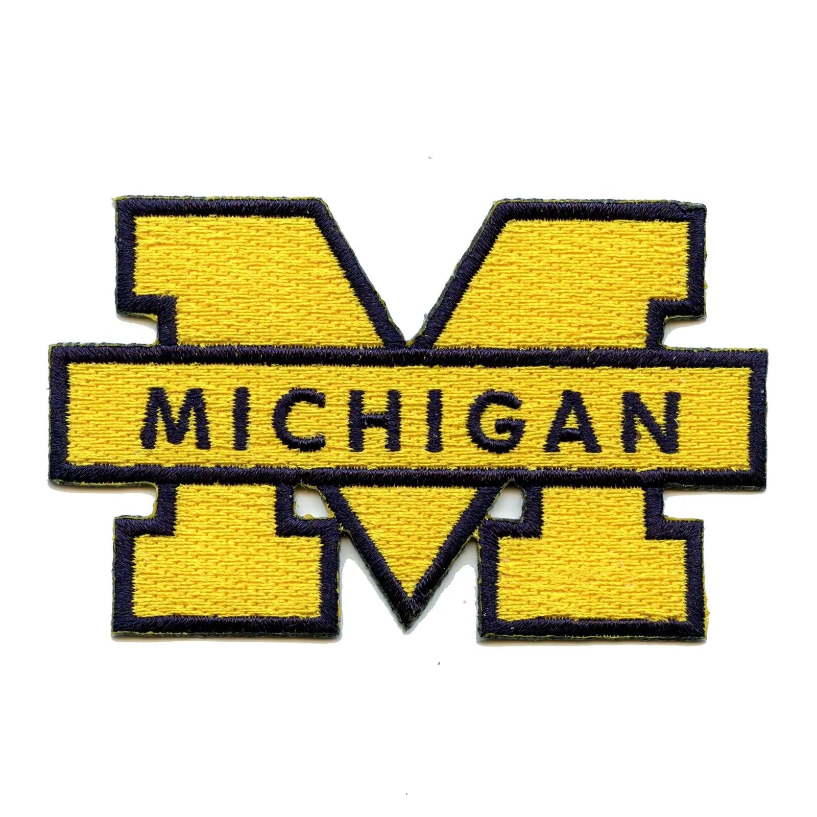 Michigan Wolverines 3x3 Inch Iron On Embroidered Patch - Gold, College Football, Unisex Adult