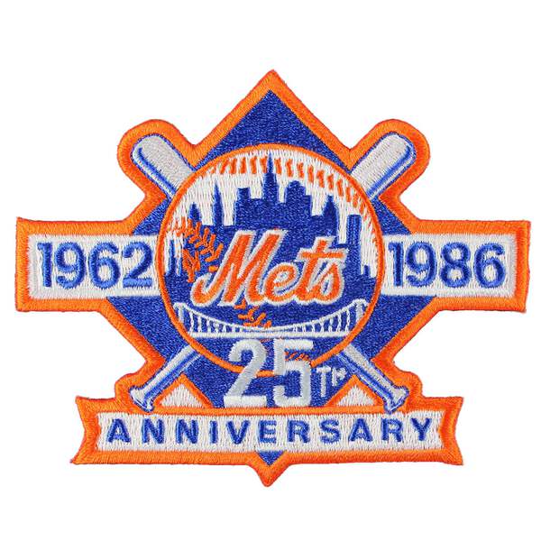 1986 New York Mets 25th Anniversary Logo Mlb Jersey Sleeve