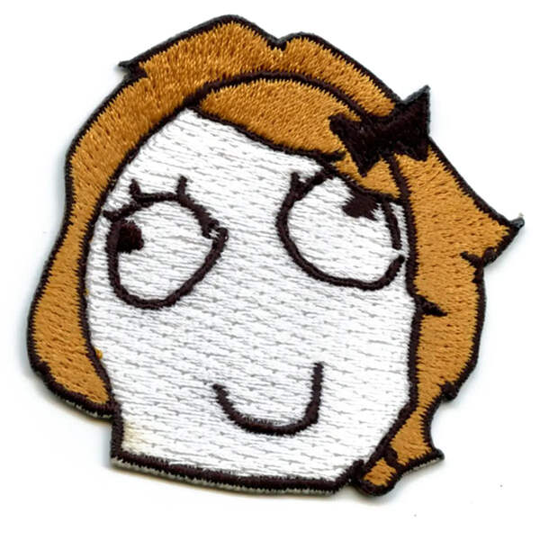 Derpina Face Emoji Meme Iron On Embroidered Applique Patch