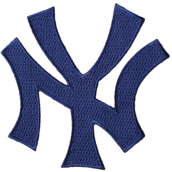 New York Yankees Patch Jersey Lettering Interlocking 'NY' Blue Logo MLB