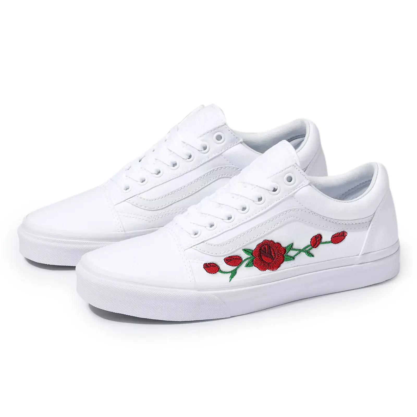 white vans with rose