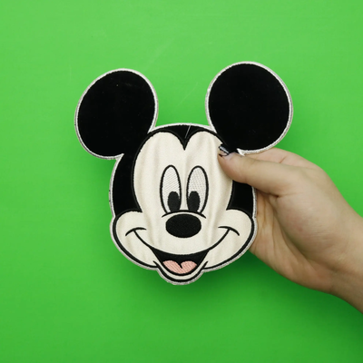 Disney Mickey Mouse Shiny Icon Embroidery Applique Patches For