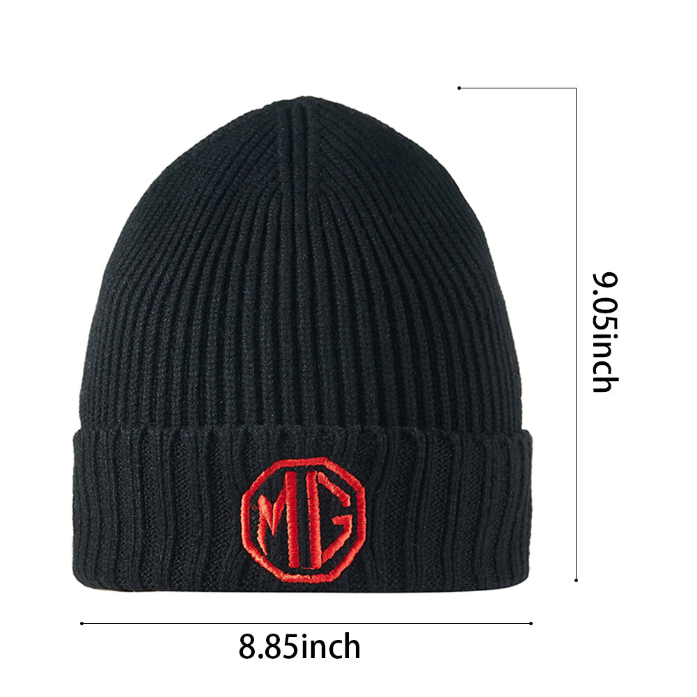 MG Motor Official Rib Knit Beanie Woolly Hat Orange//Black