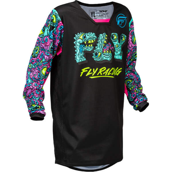 Fly Racing Youth Kinetic MX Jersey & Pant Combo -Mutant- Black