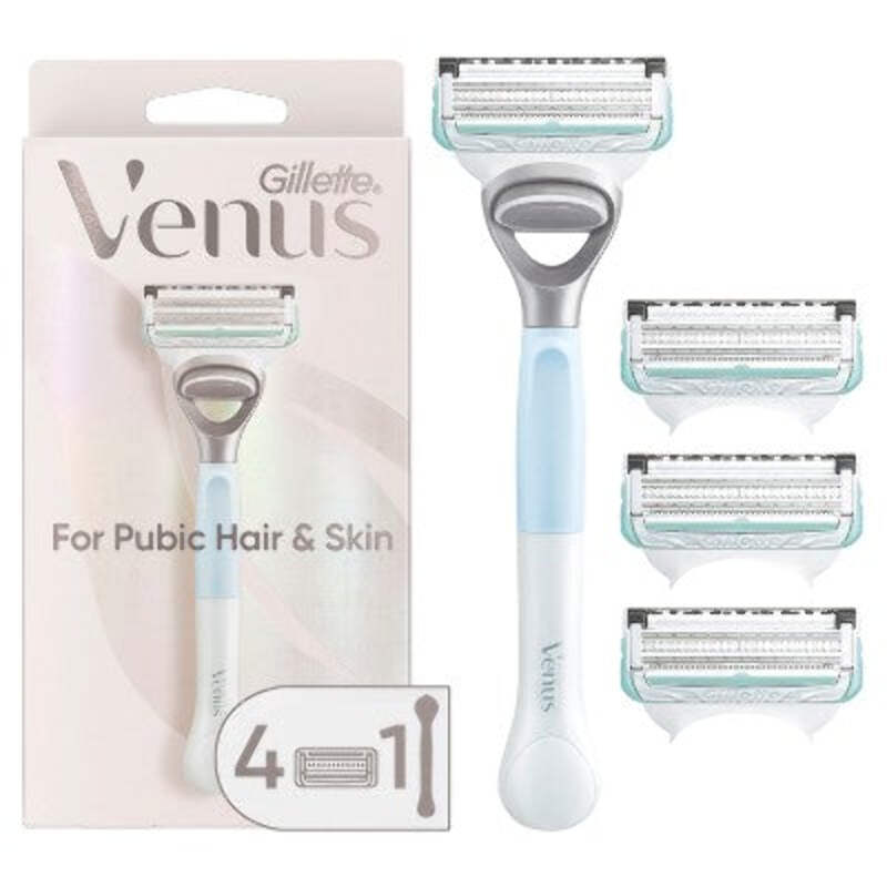 Venus For Pubic Hair and Skin Value Pack Razor Handle + 4 Blade