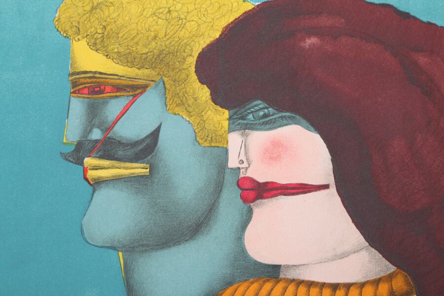 Richard Lindner How It All Began リトグラフ Richard Lindner, How it All Began, Lithograph on Arches, Signed
