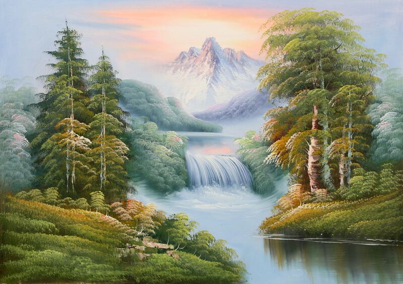 Shumu Fu, Mountain Landscape (73), Oil on Canvas (unsigned