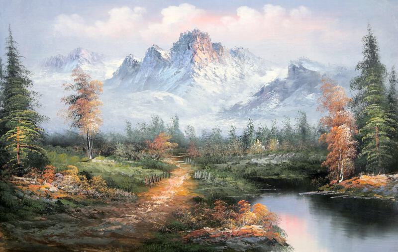 旬 Landscapes SYUN-006 Shumu Fu, Mountain Landscape (94), Oil on Canvas (unsigned