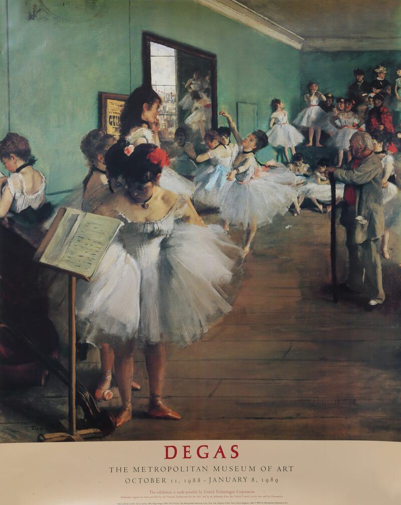 Edgar Degas Print, the Dance Class Exhibition Poster