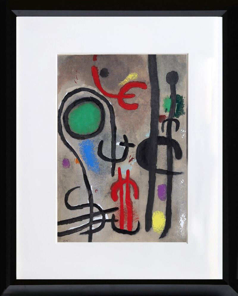 Joan Miro、FEMME ET OISEAUX DANS LA NUIT Get Art Reproductions Women and Bird in the Night, 1944 by