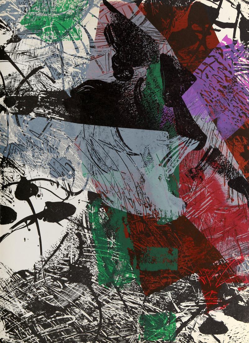 Derrière le Miroir Riopelle Jean-Paul Riopelle, Derriere Le Miroir #171 (7), Lithograph on