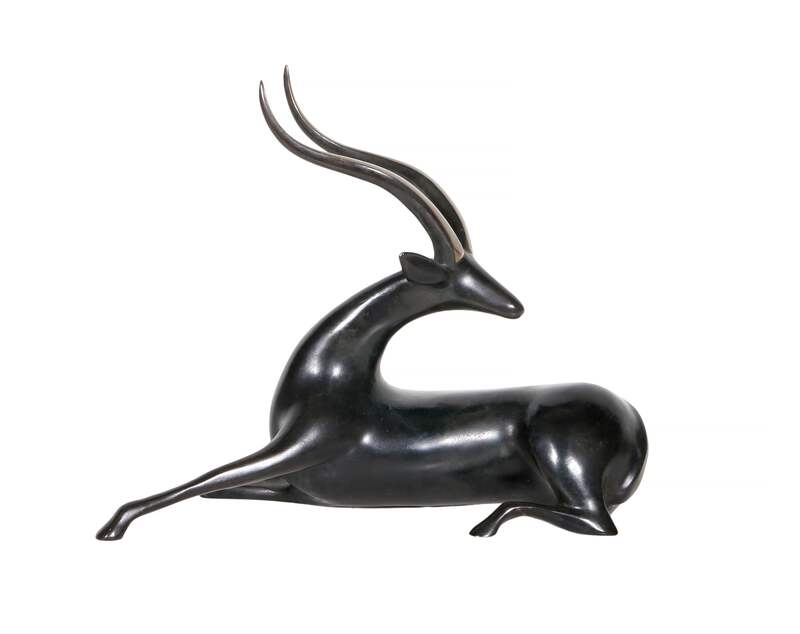 Loet Vanderveen, Antelope, Bronze sculpture, signature and