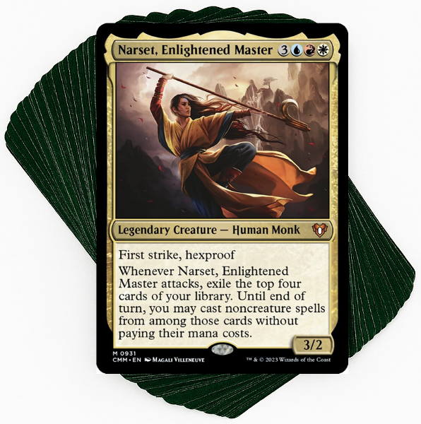 mtg narset cards Narset, Enlightened Exile PROWESS Spells Magic Commander Deck You may reveal a noncreature Magic the Gathering - Narset,