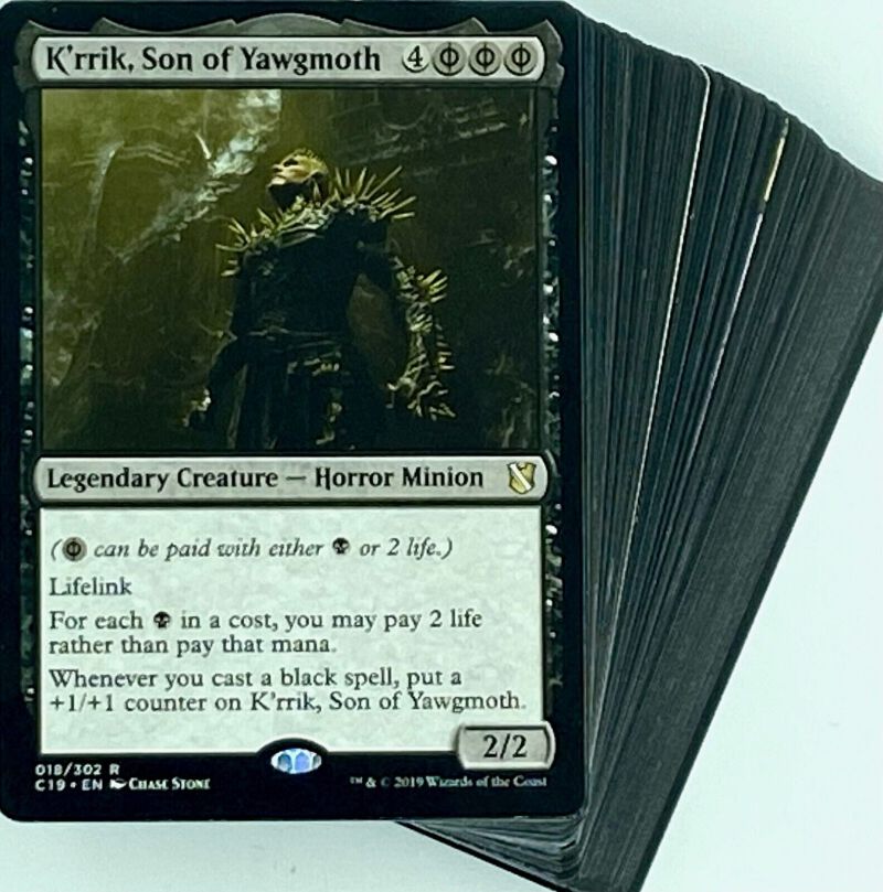 mtg k'rrik commander deck K'rrik, Son of Yawgmoth Black deck leverages Krriks incredibly powerful ability to turn any black mana symbol in a cost into Phyrexian manaallowing you to pay 2 life instead of spending mana K'rrik, Son of Yawgmoth (Commander)