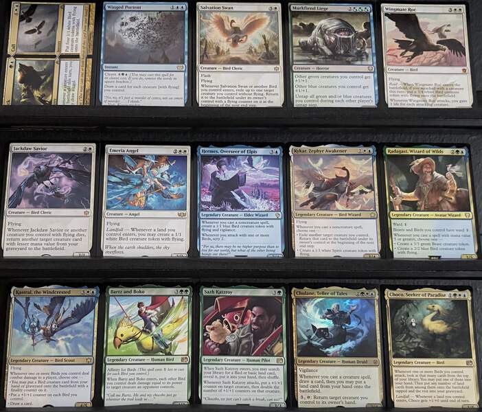 Custom Commander Deck*** Choco, Seeker of Paradise - Landfall & Birds - MTG 