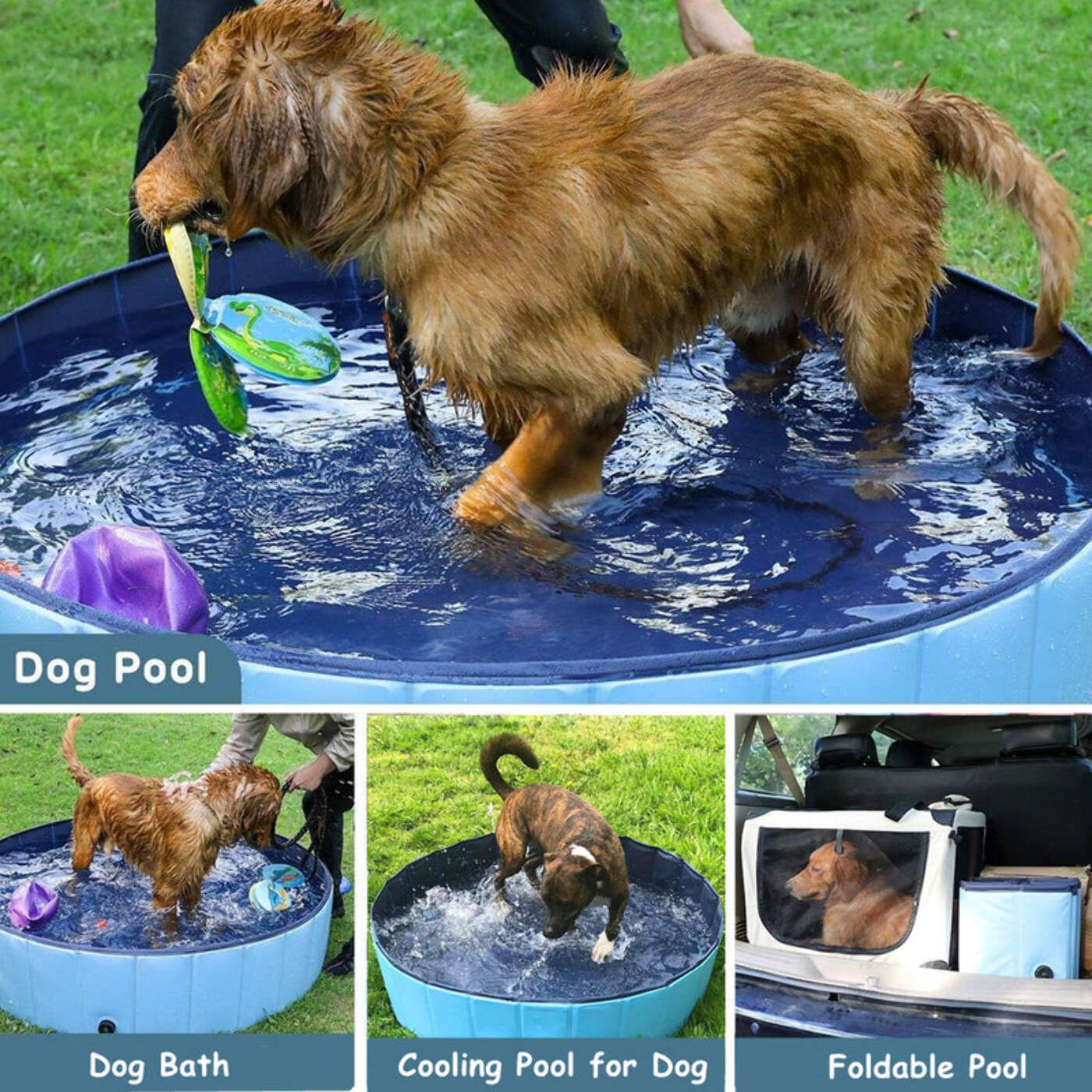 Pet Swimming Pool Foldable Portable Pool for Dogs Outdoor Play - Red-120x30cm product image