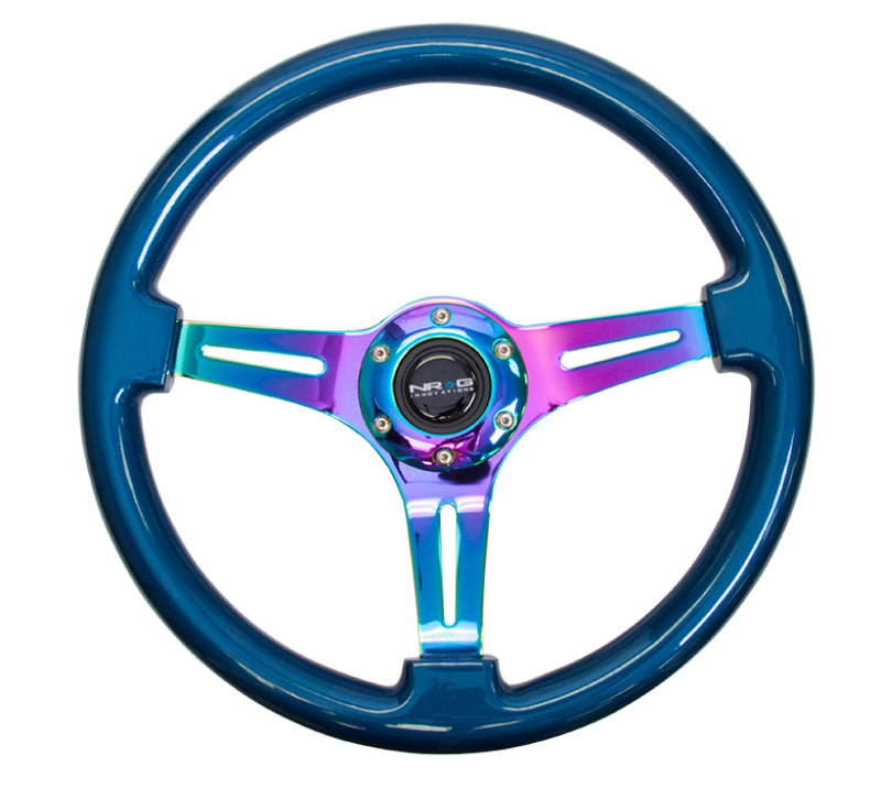 NRG Wood Grain Steering Wheel - 350mm (Blue Pearl Flake Grip