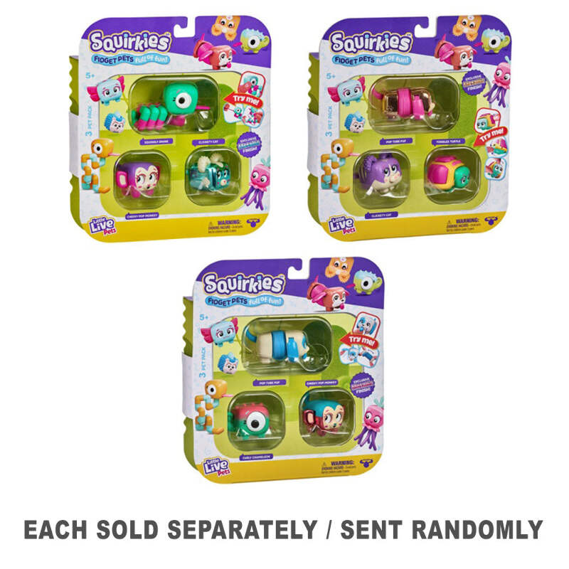 EURO　PET　ユーロペット　スクイーキートイ　ソフビフィギア　フルーツセット Moose Enterprise Little Live Pets Squirkies Fidget Pets 3 Pieces