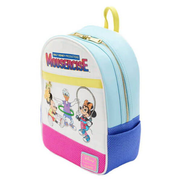 Disney Mousecise Kids Backpack in White, Pink, Yellow, Blue Amazon.com: Loungefly Disney MOUSERCISE MINI Backpack  main image 4