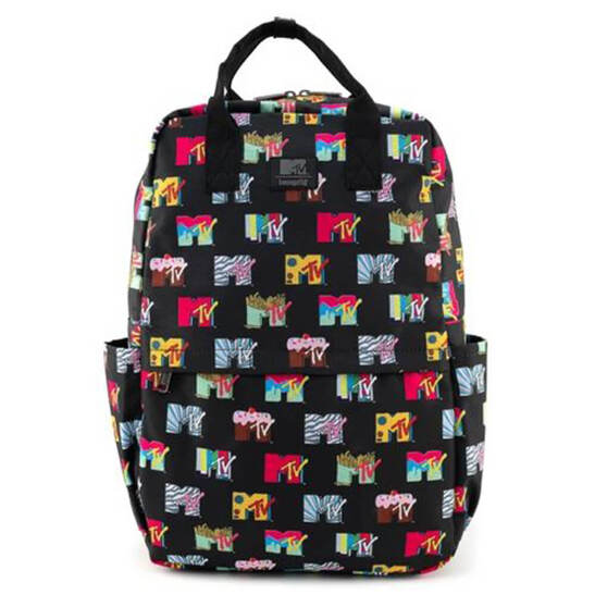 MTV Logo Backpack Nylon Interior Laptop Pocket Printed Details