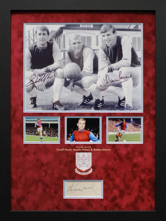 Bobby Moore, Martin Peters, Geoff Hurst Signed Photo Print - West Ham Legends (Pre-Printed)