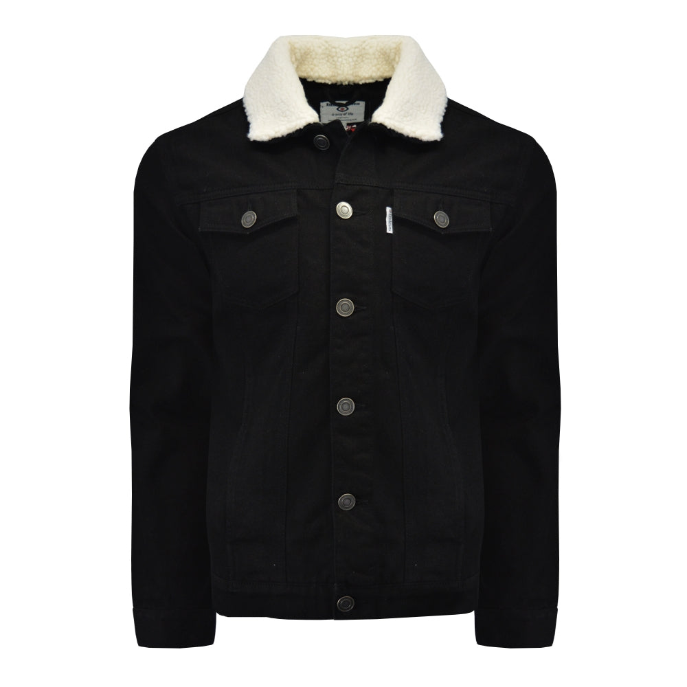 black fleece jean jacket