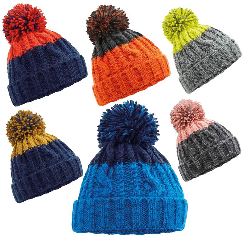 Ski Bobble Winter Beanie Hat Mens Ladies Beechfield Apre Wooly Pom Pom By A G Ebay