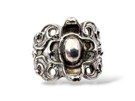 Vintage BAS 835 Silberring 54 (US 6,75) – barockes florales Design, antik
