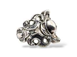 Vintage BAS 835 Silberring 54 (US 6,75) – barockes florales Design, antik