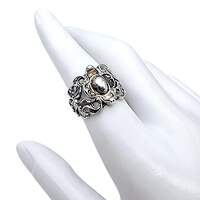 Vintage BAS 835 Silberring 54 (US 6,75) – barockes florales Design, antik