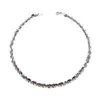 Vintage-Silbermünzkette, 44 cm, geometrisches Design der 1980er, 925 Silber