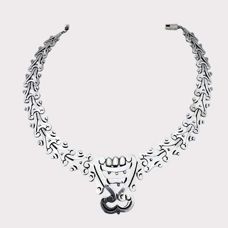 Wolmar Castillo seltene Vintage-Kette aus mexikanischem Sterlingsilber, Art-Deco