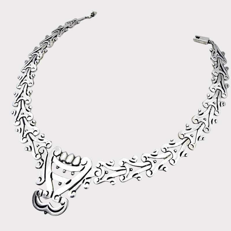 Wolmar Castillo seltene Vintage-Kette aus mexikanischem Sterlingsilber, Art-Deco