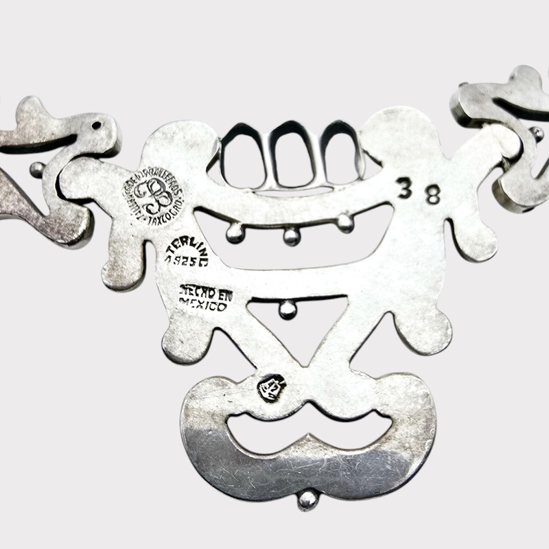 Wolmar Castillo seltene Vintage-Kette aus mexikanischem Sterlingsilber, Art-Deco