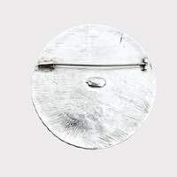 Große niederländische Silberbrosche mit Löwen-Daalder-Münzdesign, 65 mm, antik