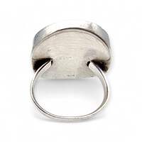 Vintage 925 Silberring mit schwarzer Perlmutt-Muschel, oval, EU 58