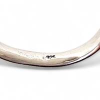 Vintage 925 Silberring mit schwarzer Perlmutt-Muschel, oval, EU 58