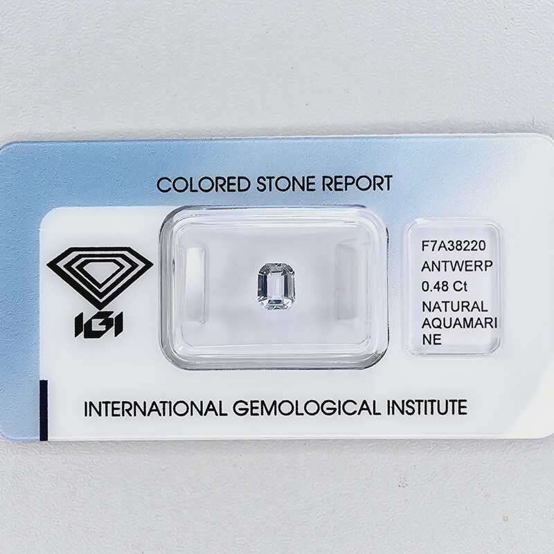 Natürlicher Aquamarin 0,48 ct., zertifiziert vom IGI
