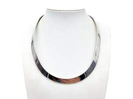 Vintage Silberkragen 39cm, Modernist 925er Sterling Choker
