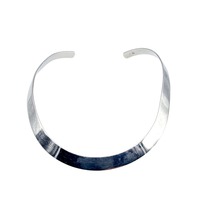 Vintage Silberkragen 39cm, Modernist 925er Sterling Choker
