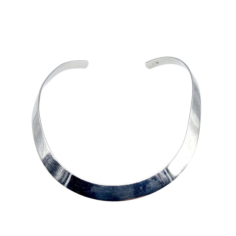 Vintage Silberkragen 39cm, Modernist 925er Sterling Choker