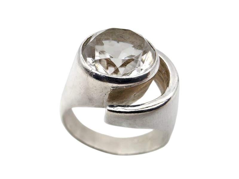 Designer-Silber-Bergkristall-Set: Scheurle-Armband & RJ-Ring EU 56