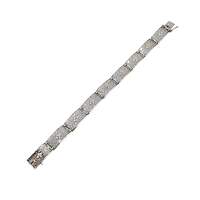 Vintage-Silber-Filigranschmuck-Set – Armband & runde Blumenbrosche