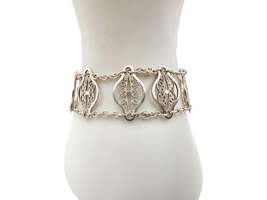 Vintage-Silber-Filigranarmband | Handgearbeitetes Scrollwerk-Design | Retro-Juwe