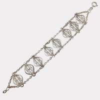 Vintage-Silber-Filigranarmband | Handgearbeitetes Scrollwerk-Design | Retro-Juwe